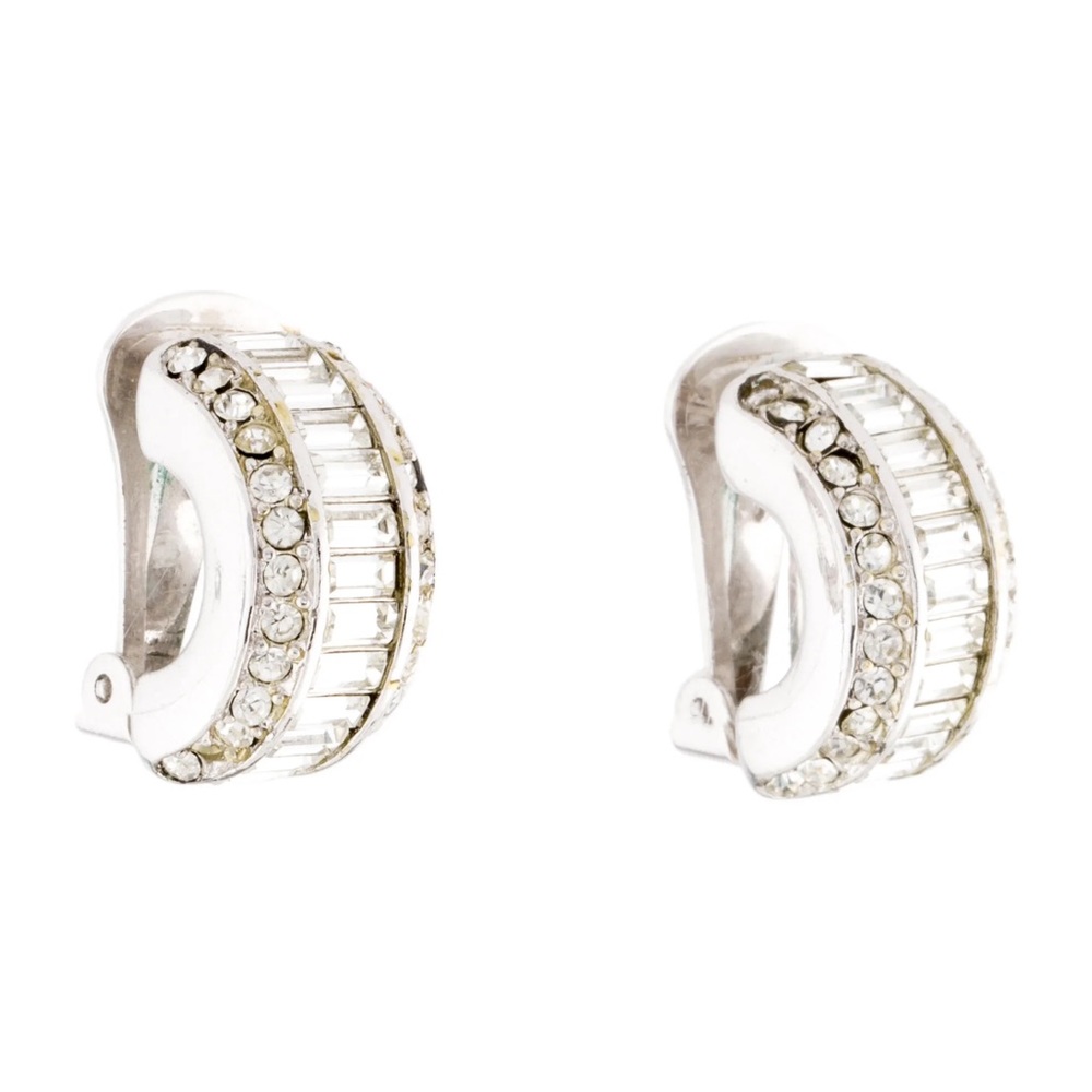 🌿1980s Vintage Christian Dior Demi-Hoop Clip-On Earrings